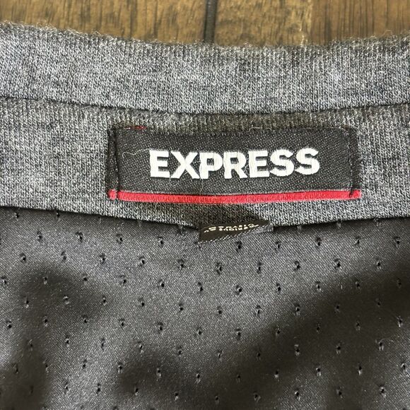 Express Blazer Mens Size M Slim Gray Stretch Moisture Wicking Gray Two Button - Picture 6 of 8